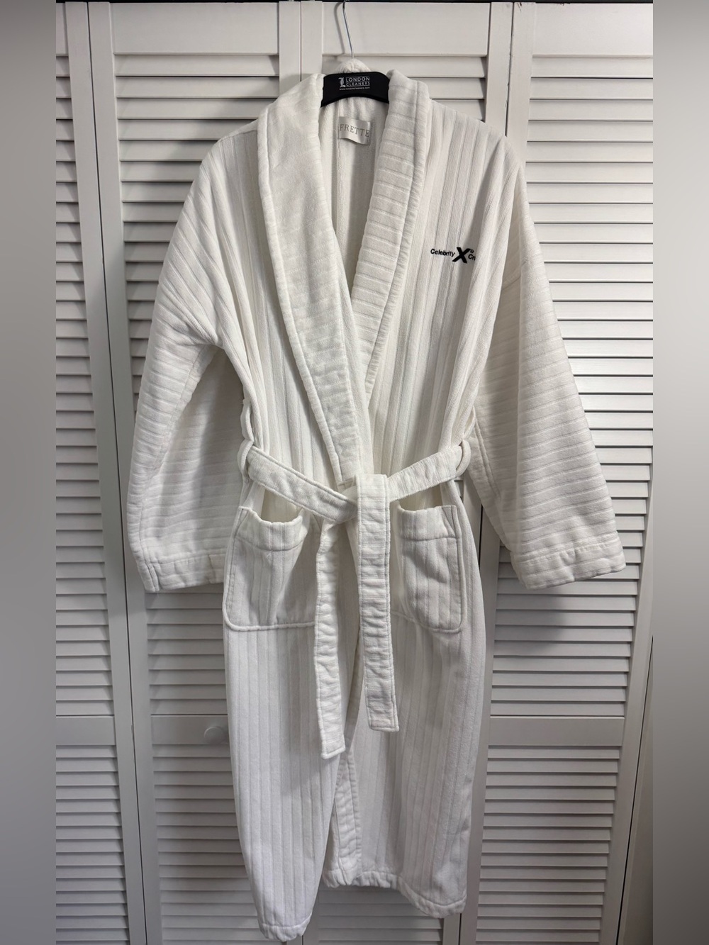 Luxury FRETTE 100% Cotton Turkish Terry Unisex Bathrobe Embroidered XL